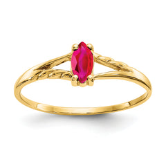 10k Polished Genuine Ruby Birthstone Ring