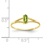 10k Polished Genuine Peridot Birthstone Ring
