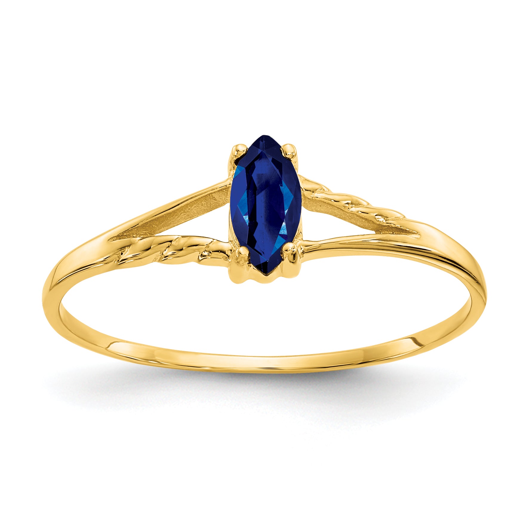 10k Polished Genuine Sapphire Birthstone Ring Main image