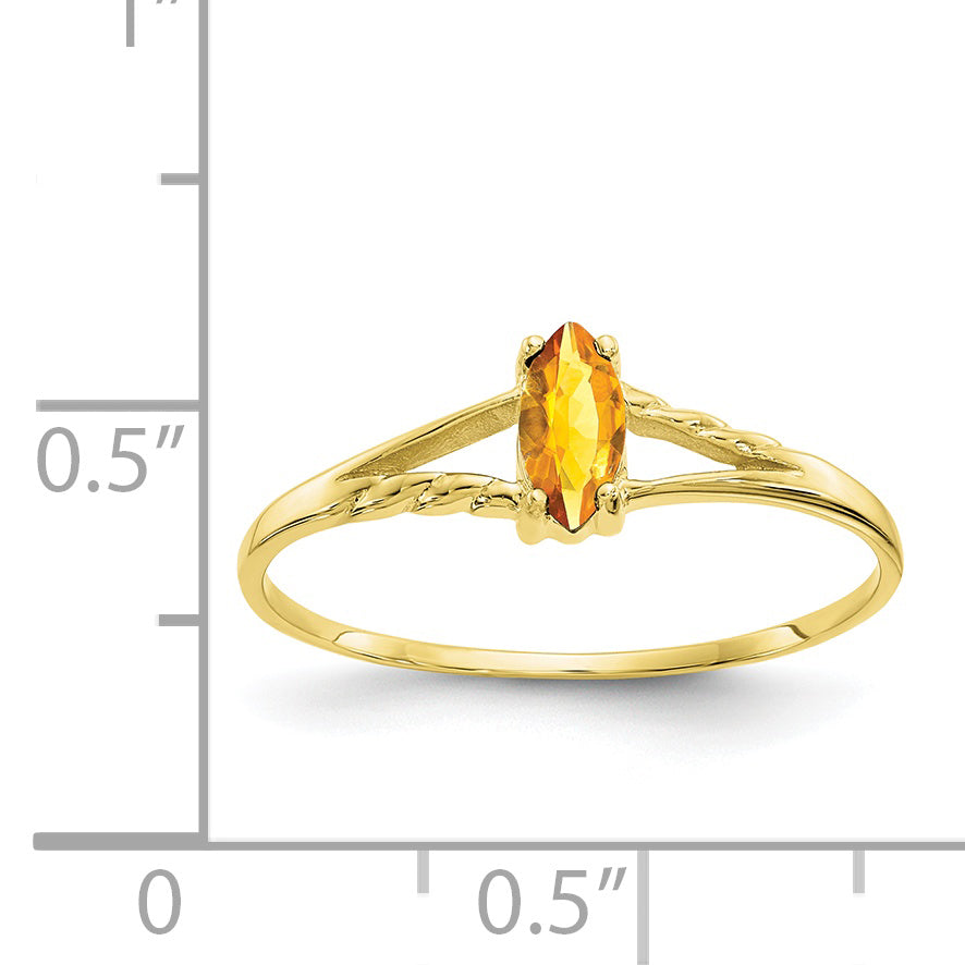10k Polished Genuine Citrine Birthstone Ring
