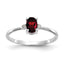 10 Karat White Gold Polished Genuine Diamond & Garnet Birthstone Ring | Sophia Jewelers