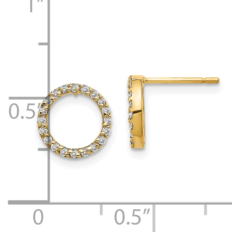 10k Open Circle Earrings Mounting (No Stone Included) Secondary image