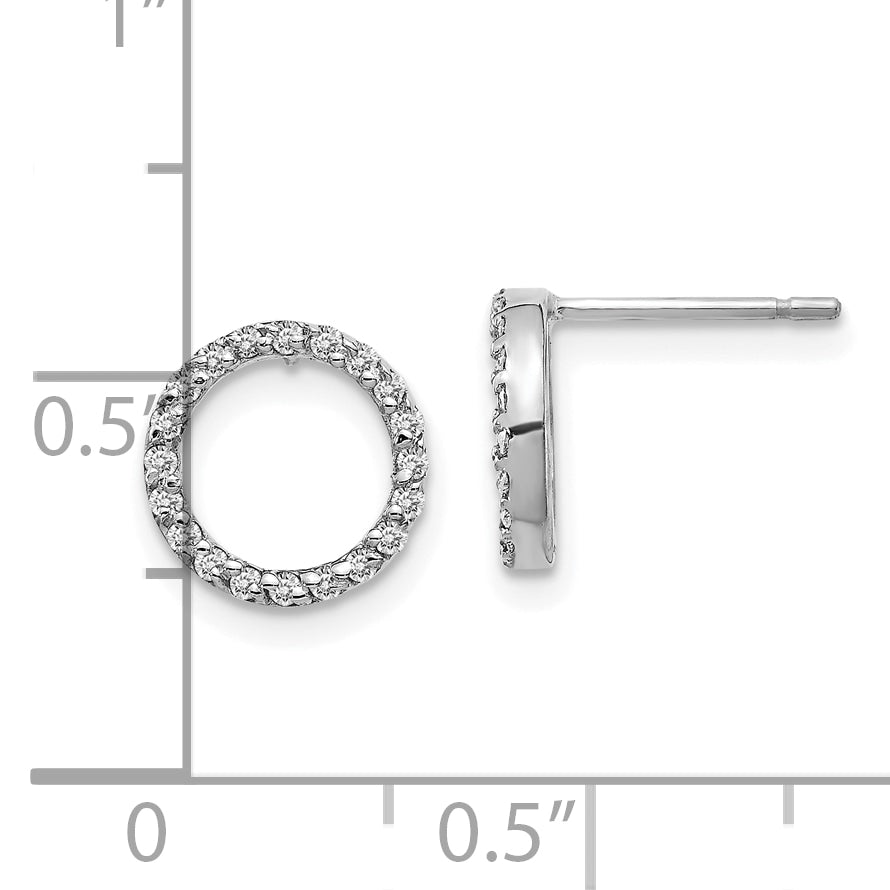 10k White Gold Open Circle Earrings Mounting (No Stone Included) Secondary image