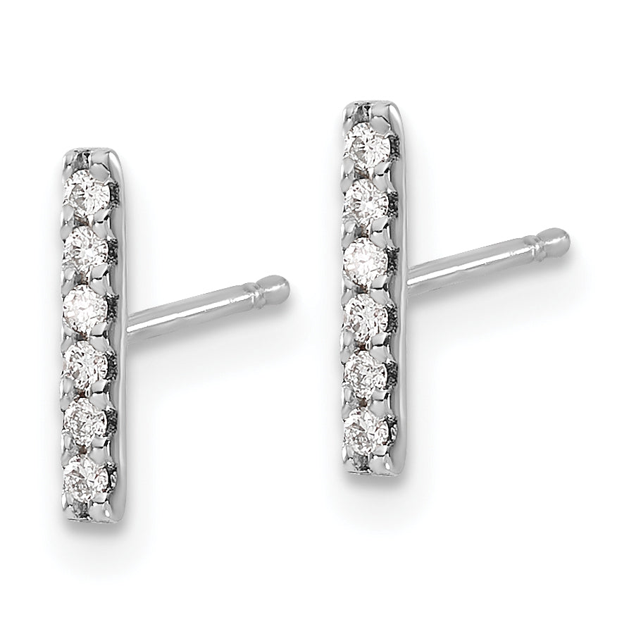 10 Karat White Gold Bar Earrings Mtg (nonRhodium) - View 2