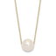 10k 10-11mm White Round Freshwater Cultured Pearl 17 inch Rope Necklace