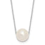 10k White Gold 10-11mm White Round Freshwater Cultured Pearl 17 inch Rope Necklace