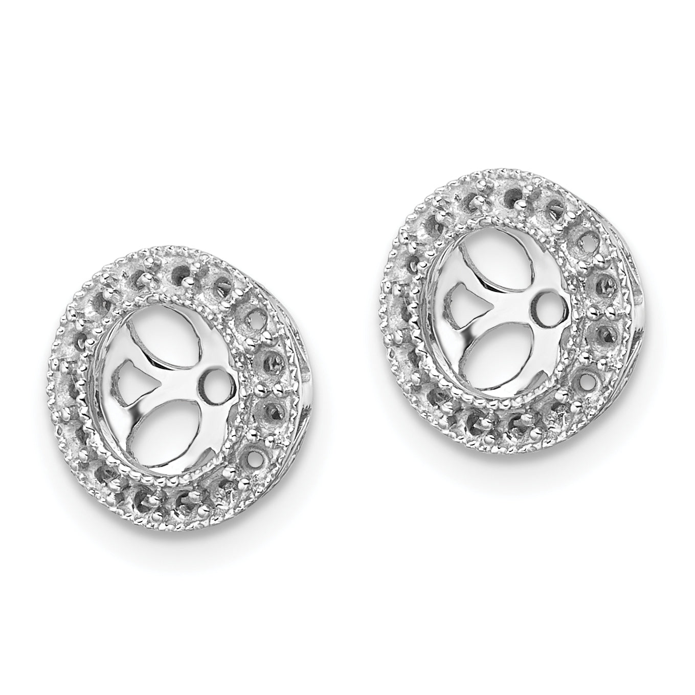 10k White Gold Diamond Earring Jacket Mountings Secondary image
