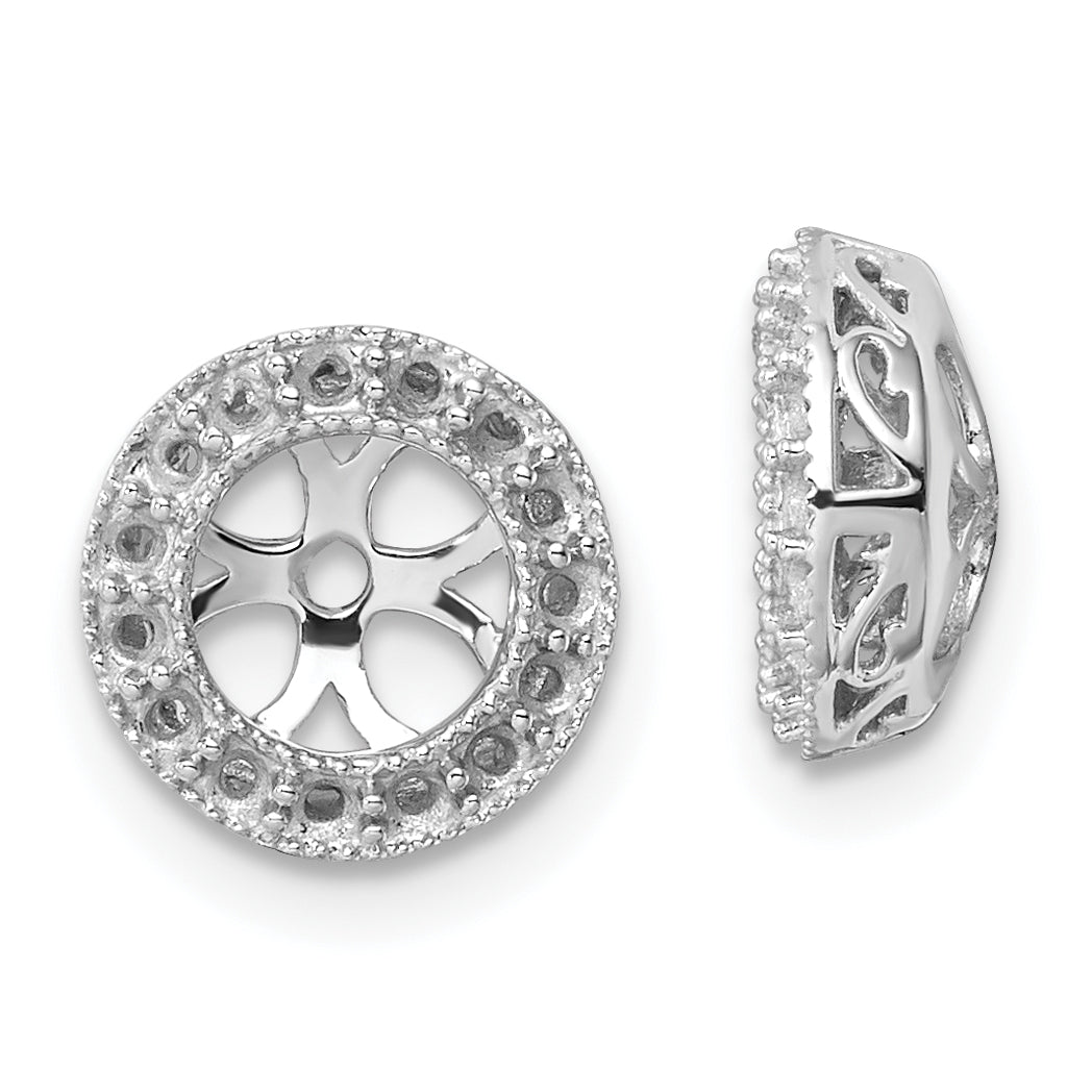 10k White Gold Diamond Earring Jacket Mountings Main image