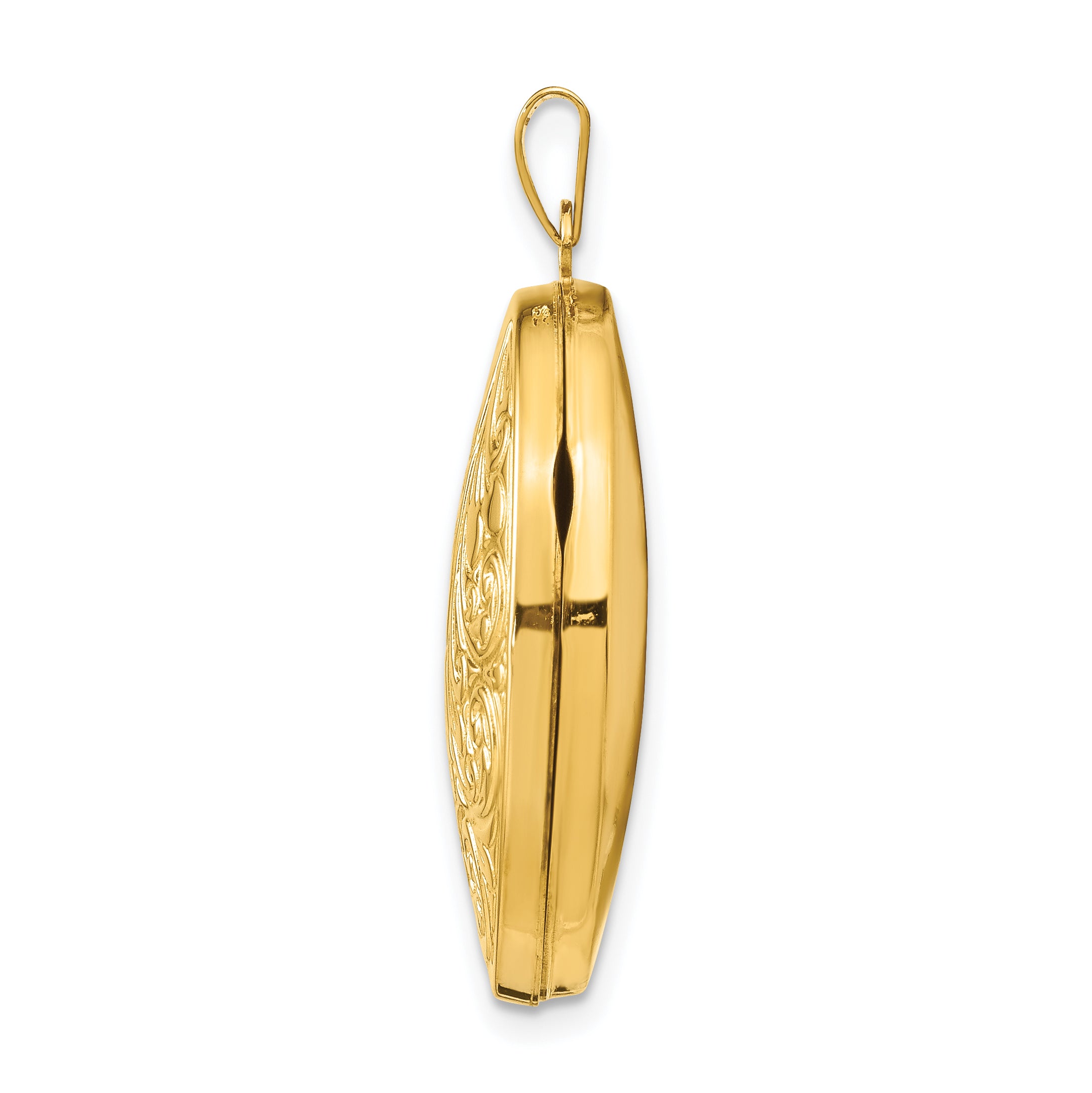 10k Yellow Gold Scroll Oval Locket Secondary image