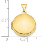 10k Polished Domed 16mm Round Locket