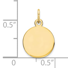 10K Round Disc Charm
