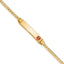 10k Medical Red Enamel Curb Link ID Bracelet