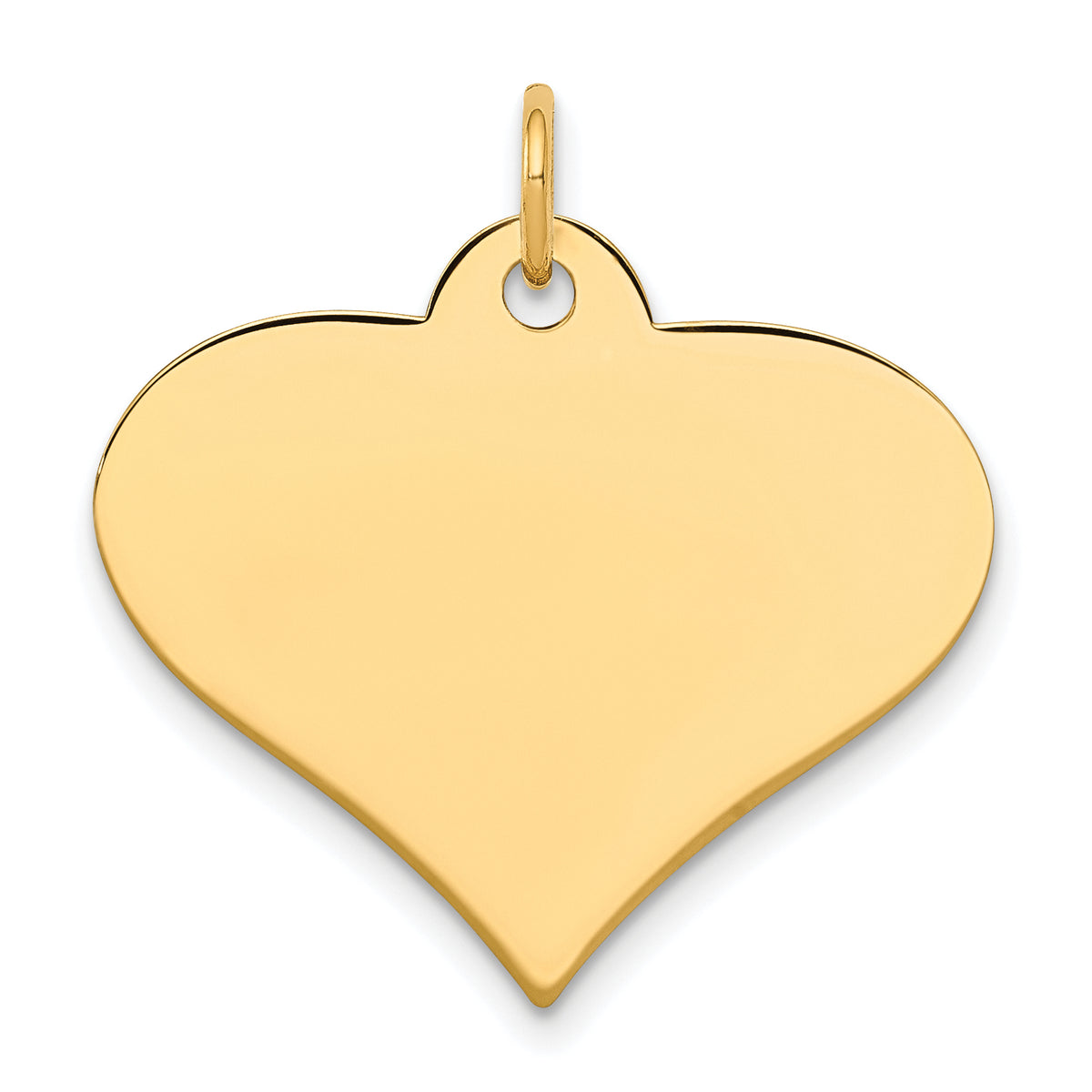 10k Plain .013 Gauge 24.8x19mm Engraveable Heart Disc Charm