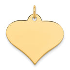 10k Plain .018 Gauge 24.8x19mm Engraveable Heart Disc Charm