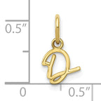 10KY Upper case Letter D Initial Charm