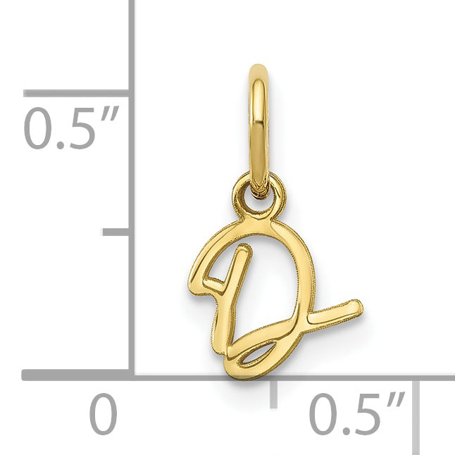 10KY Upper case Letter D Initial Charm