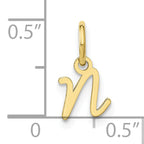 10KY Upper case Letter N Initial Charm