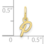 10KY Upper case Letter P Initial Charm