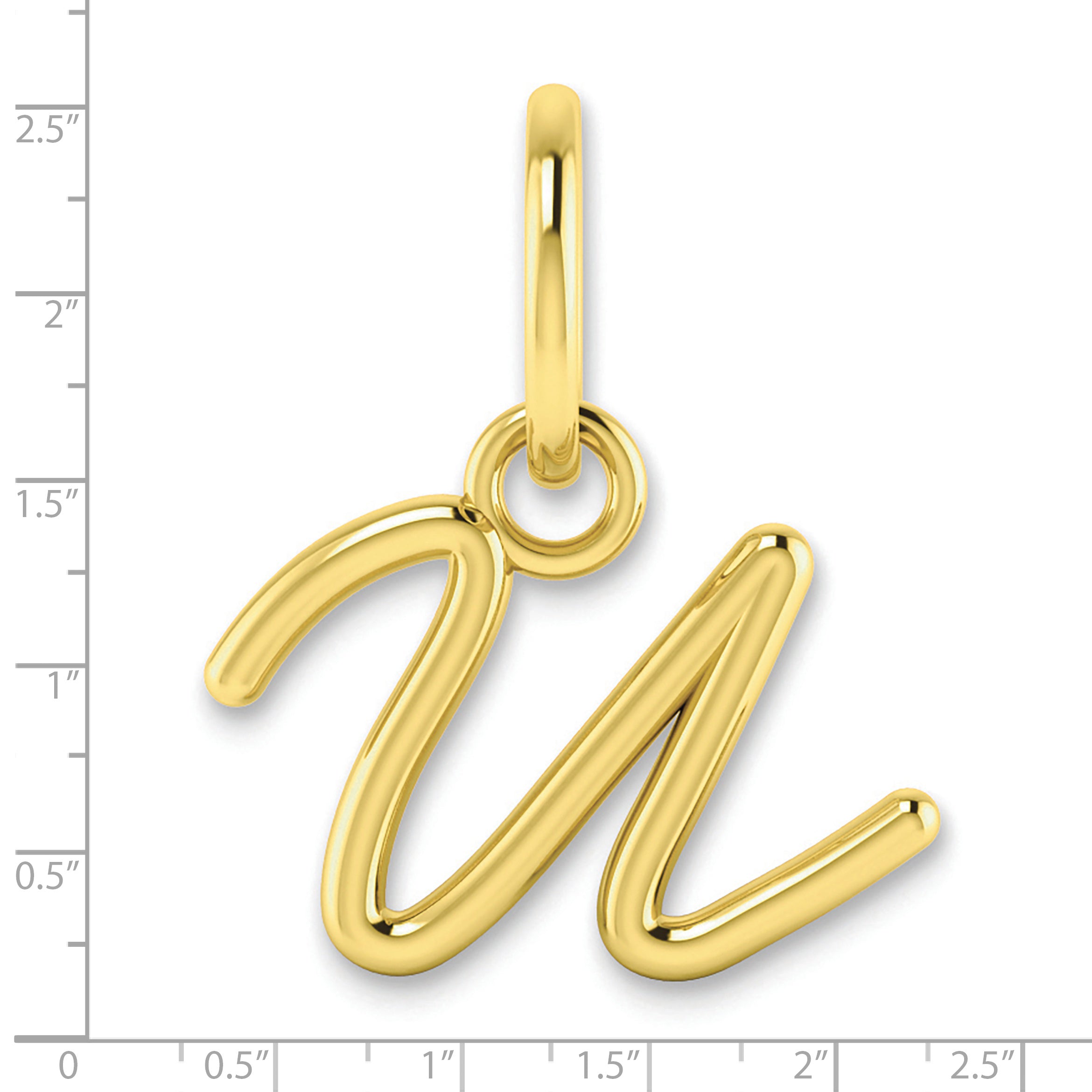 10KY Upper case Letter U Initial Charm Secondary image