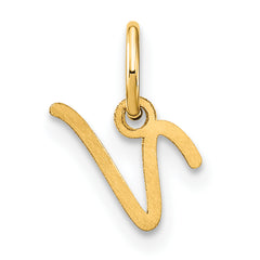 10KY Upper case Letter V Initial Charm