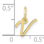 10KY Upper case Letter V Initial Charm