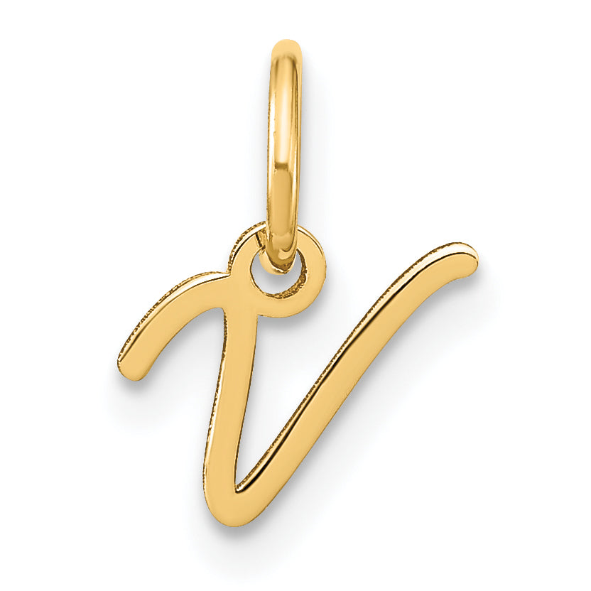 10KY Upper case Letter V Initial Charm Main image