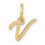 10KY Upper case Letter V Initial Charm