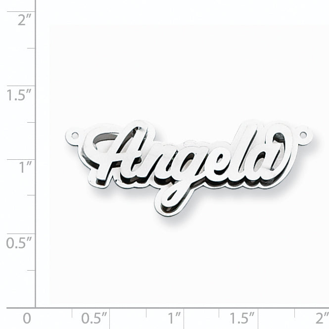 10k White Gold 3D Polished Name Plate