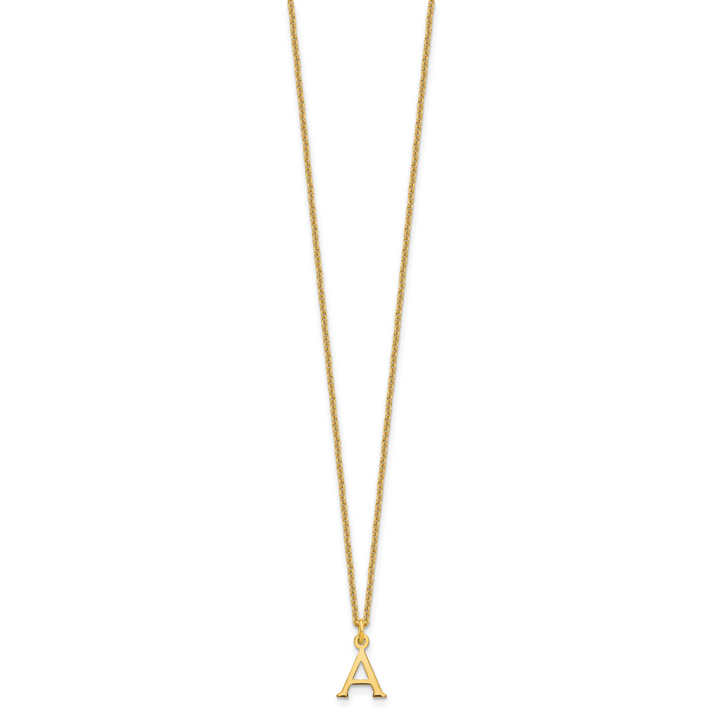 10KY Cutout Letter A Initial Necklace