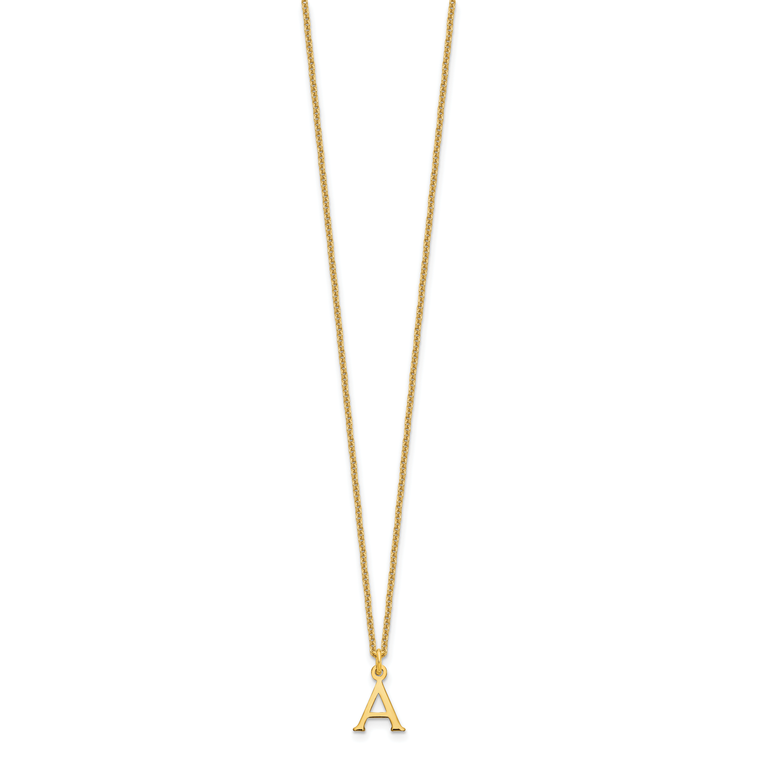 10KY Cutout Letter A Initial Necklace