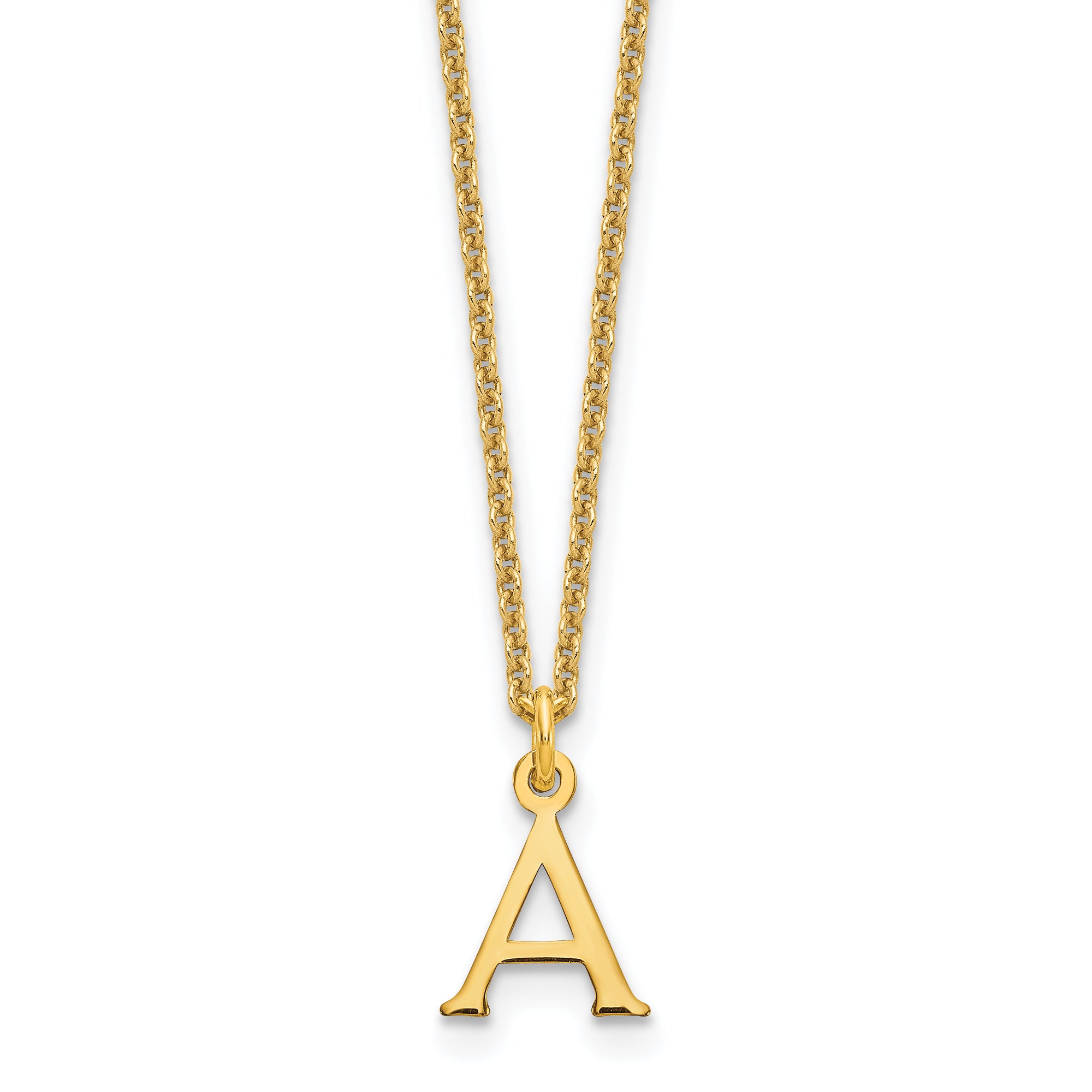 10KY Cutout Letter A Initial Necklace Main image