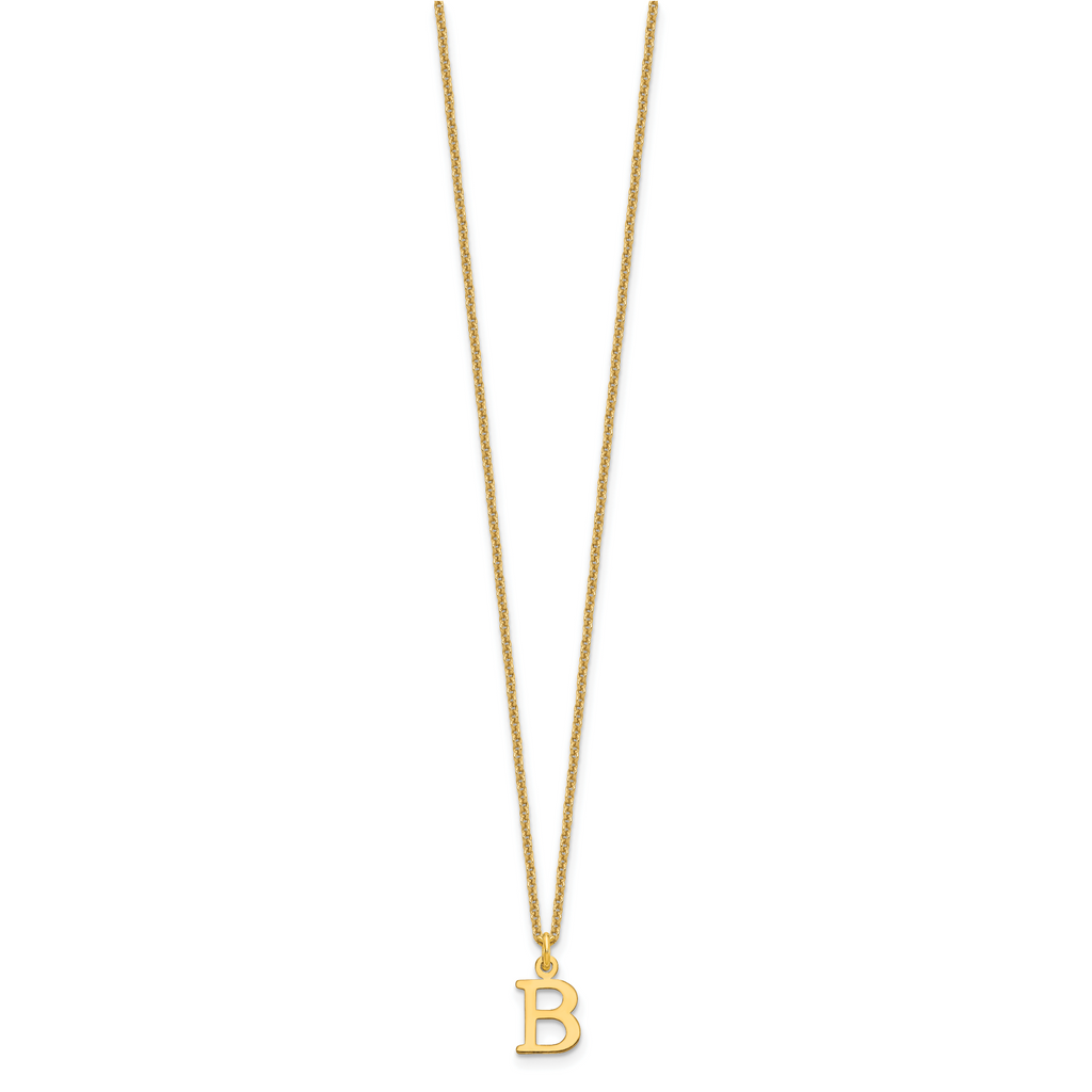 10KY Cutout Letter B Initial Necklace