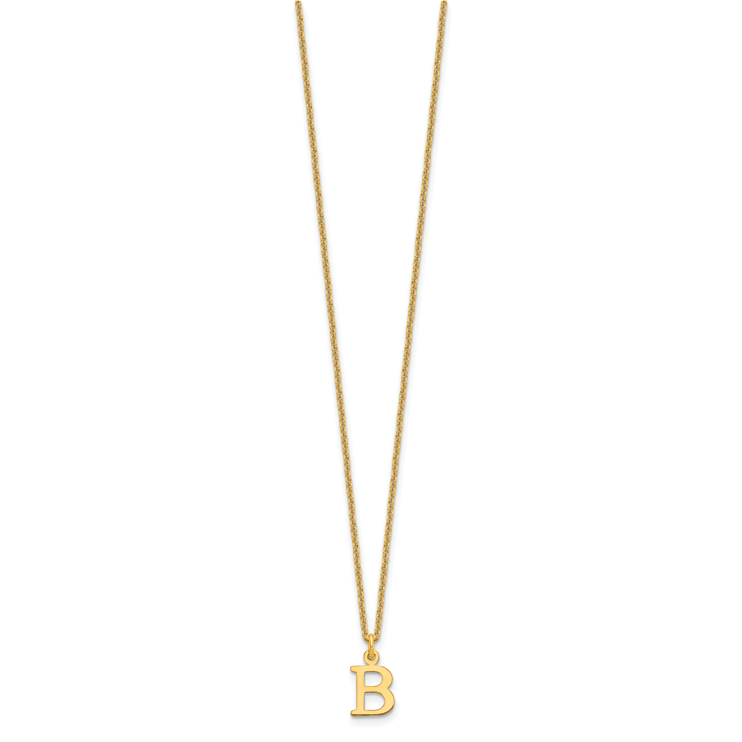 10KY Cutout Letter B Initial Necklace