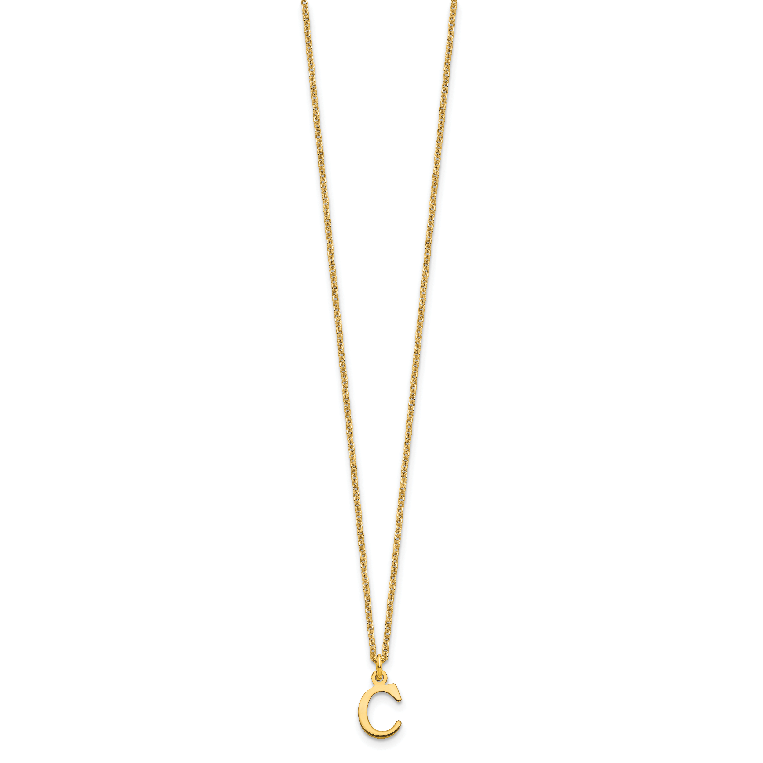 10KY Cutout Letter C Initial Necklace Secondary image