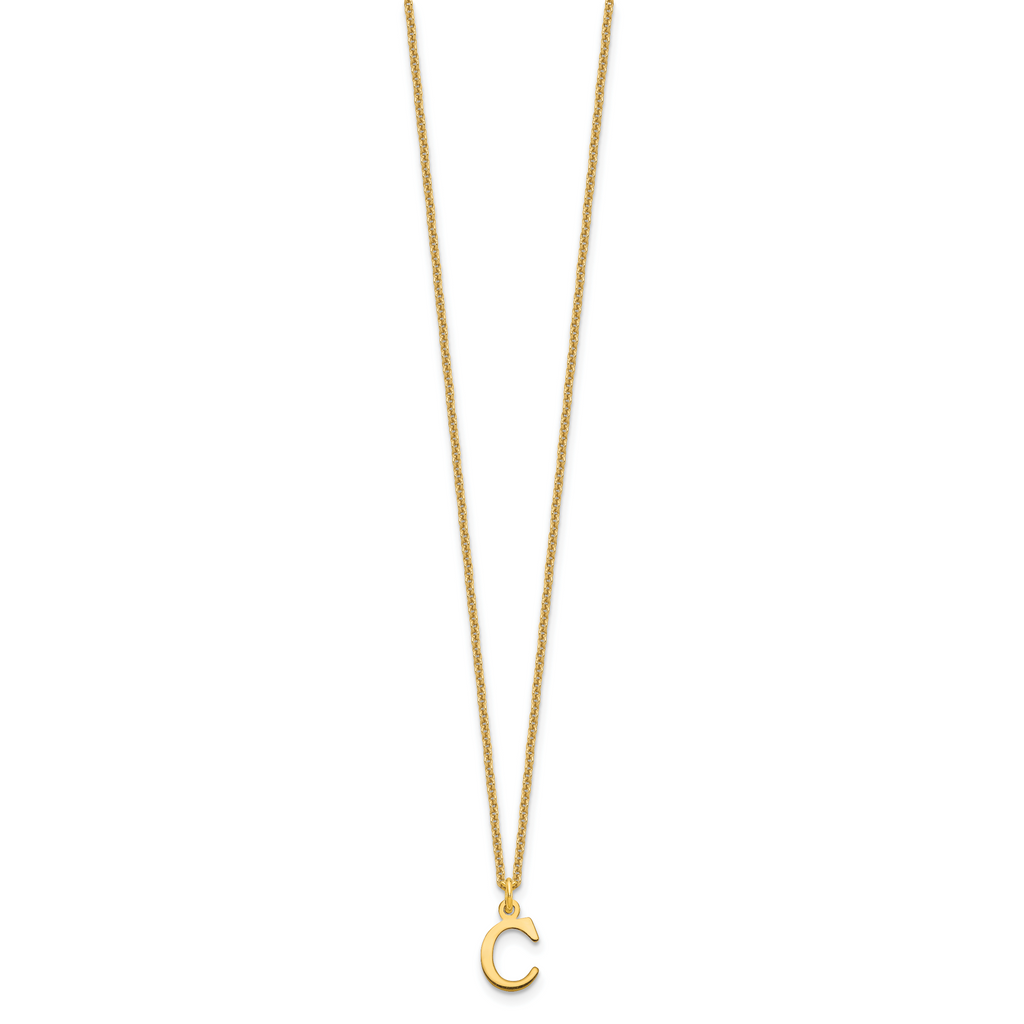 10KY Cutout Letter C Initial Necklace