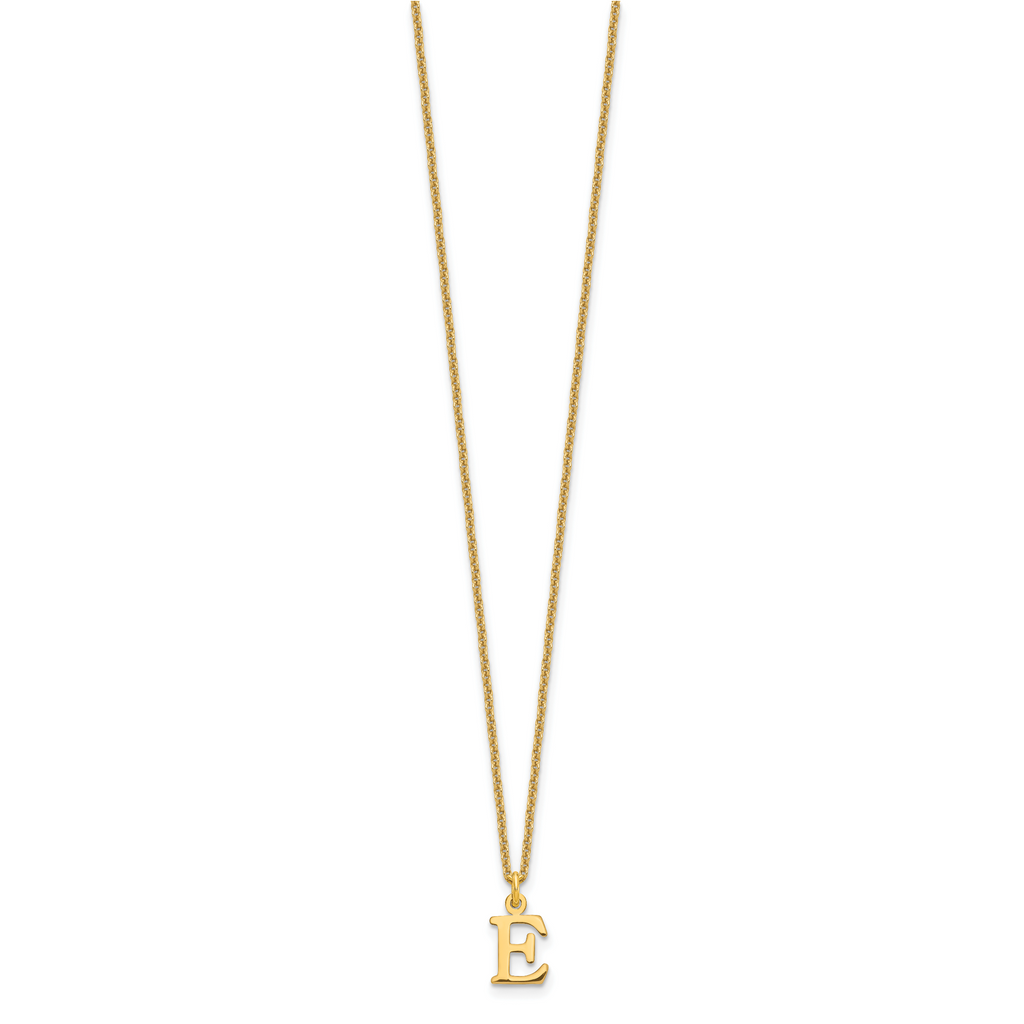 10KY Cutout Letter E Initial Necklace