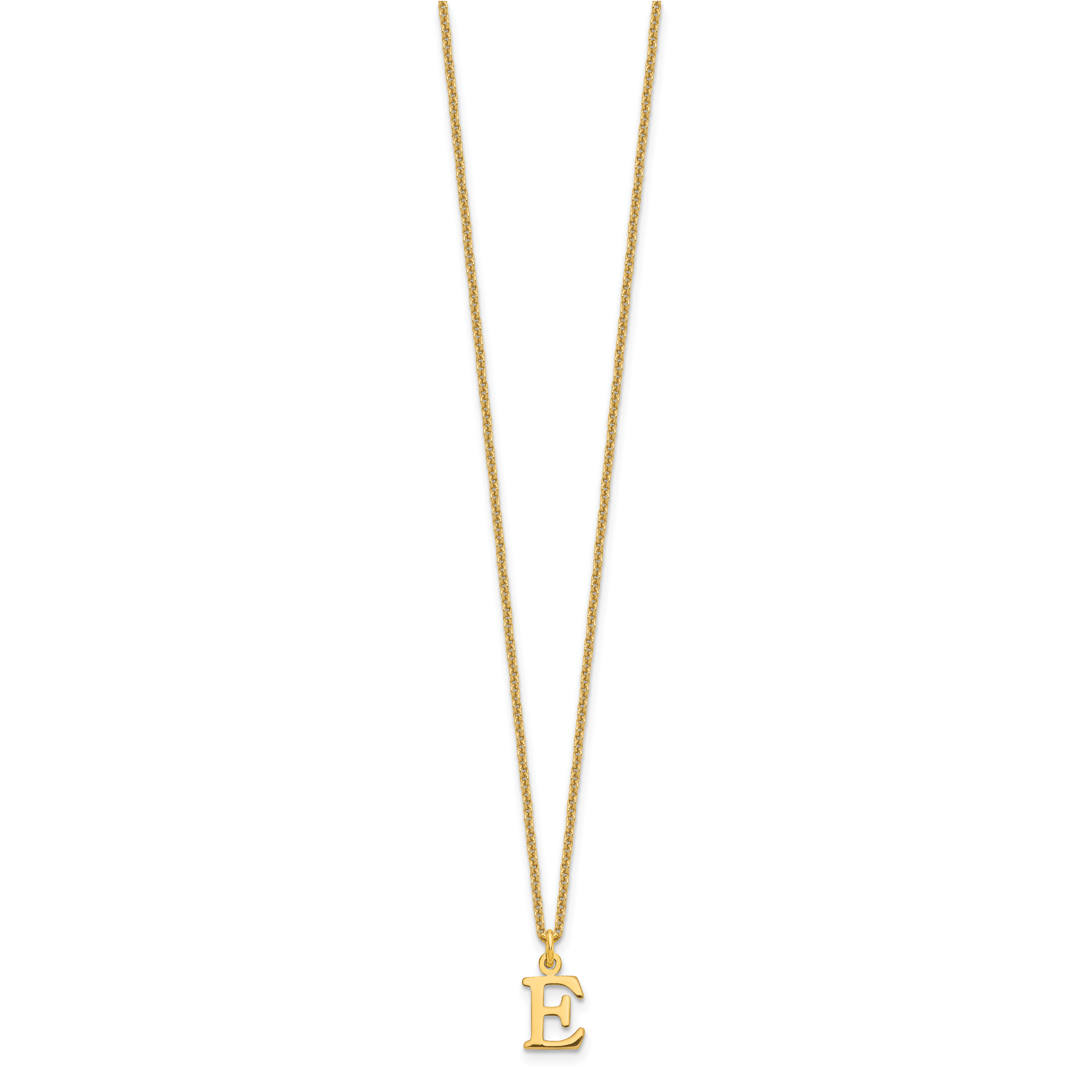 10KY Cutout Letter E Initial Necklace