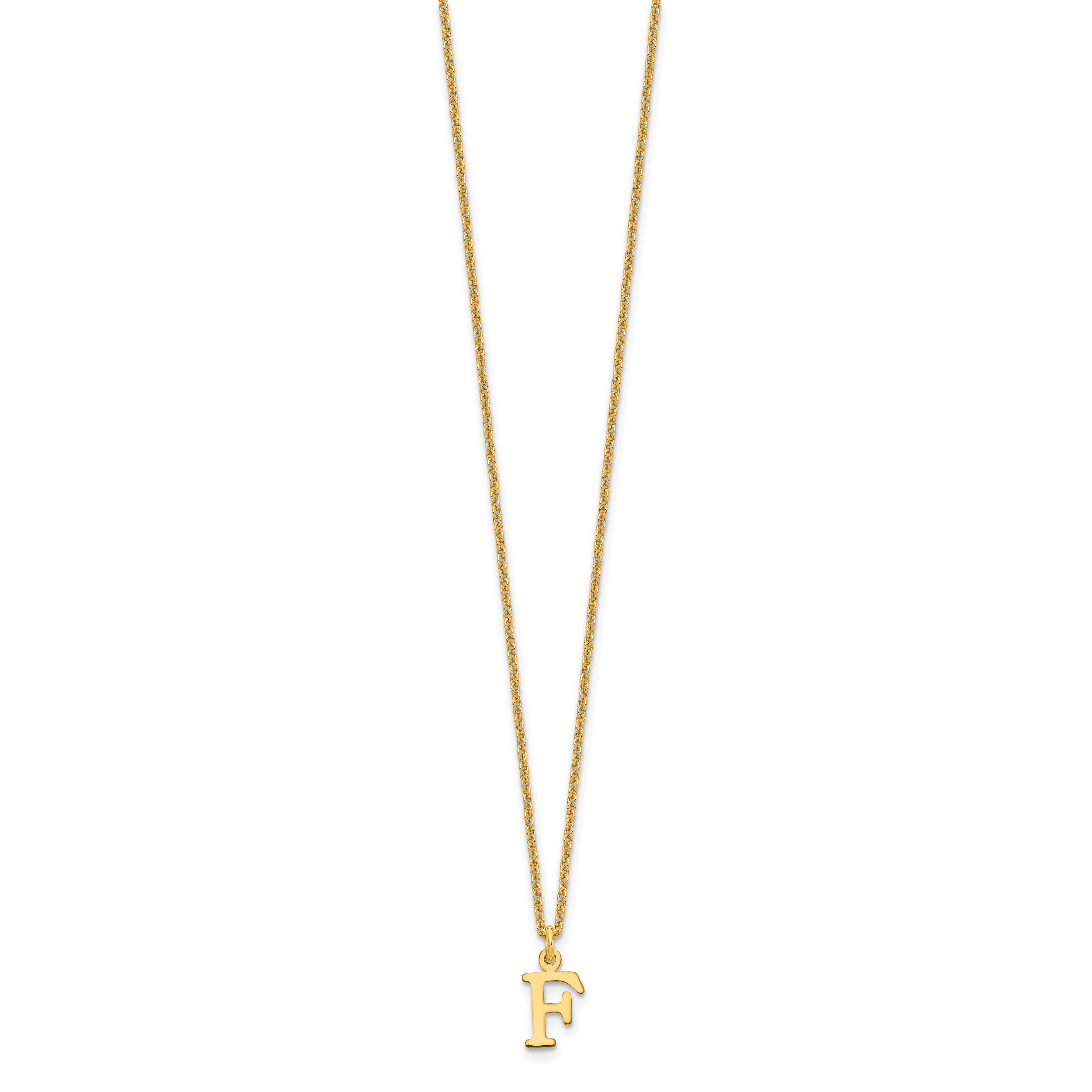 10KY Cutout Letter F Initial Necklace Secondary image