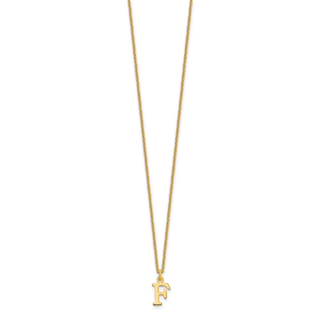 10KY Cutout Letter F Initial Necklace