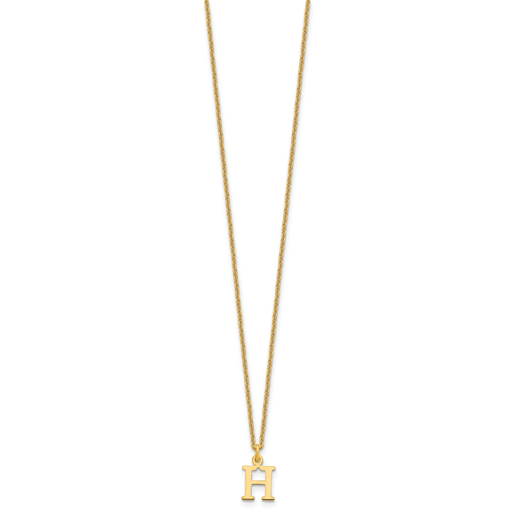 10KY Cutout Letter H Initial Necklace