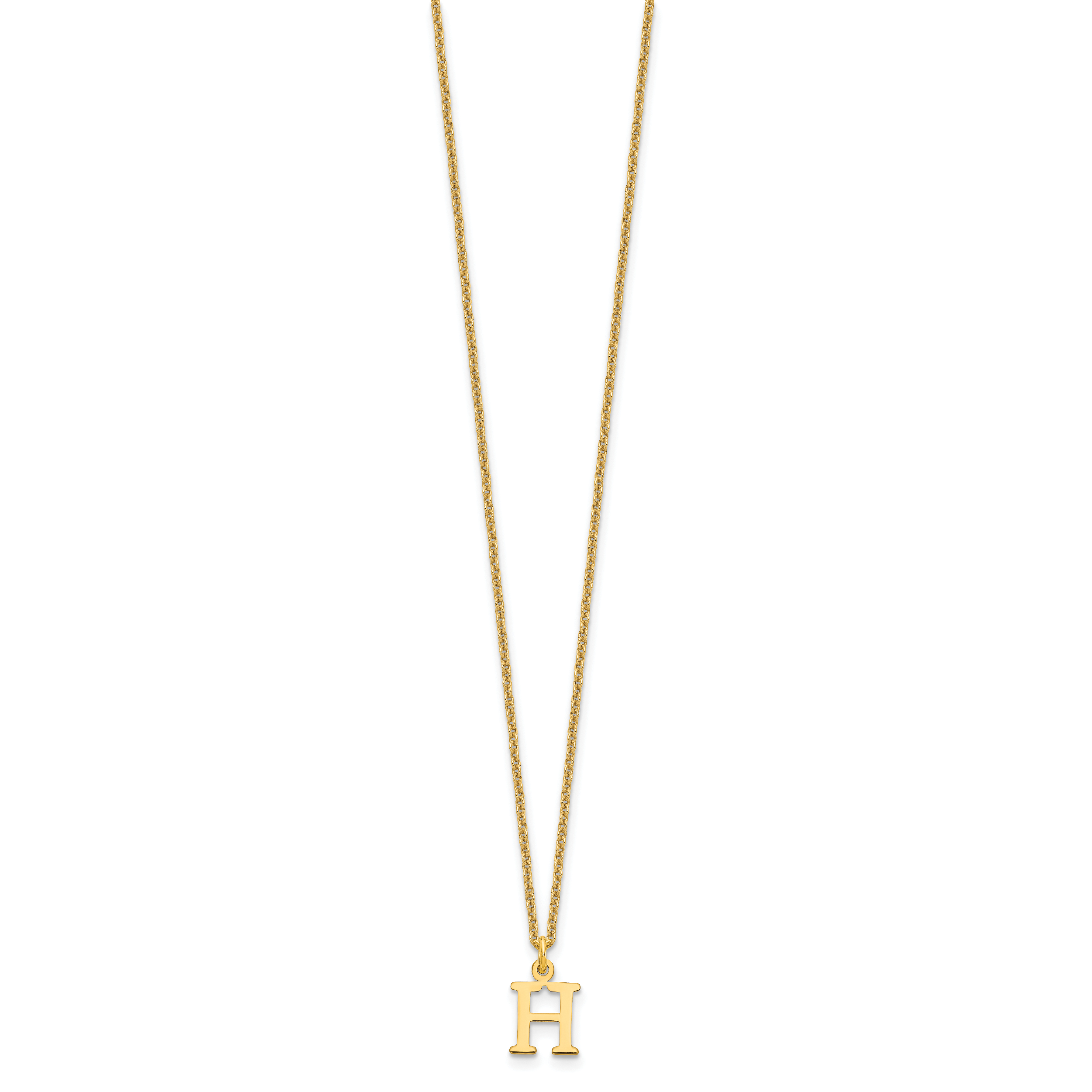 10KY Cutout Letter H Initial Necklace
