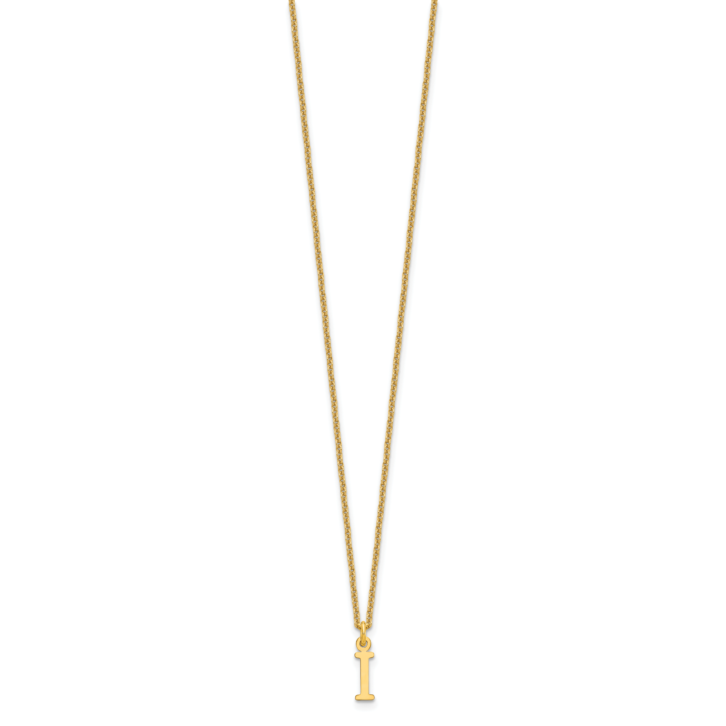 10KY Cutout Letter I Initial Necklace Secondary image