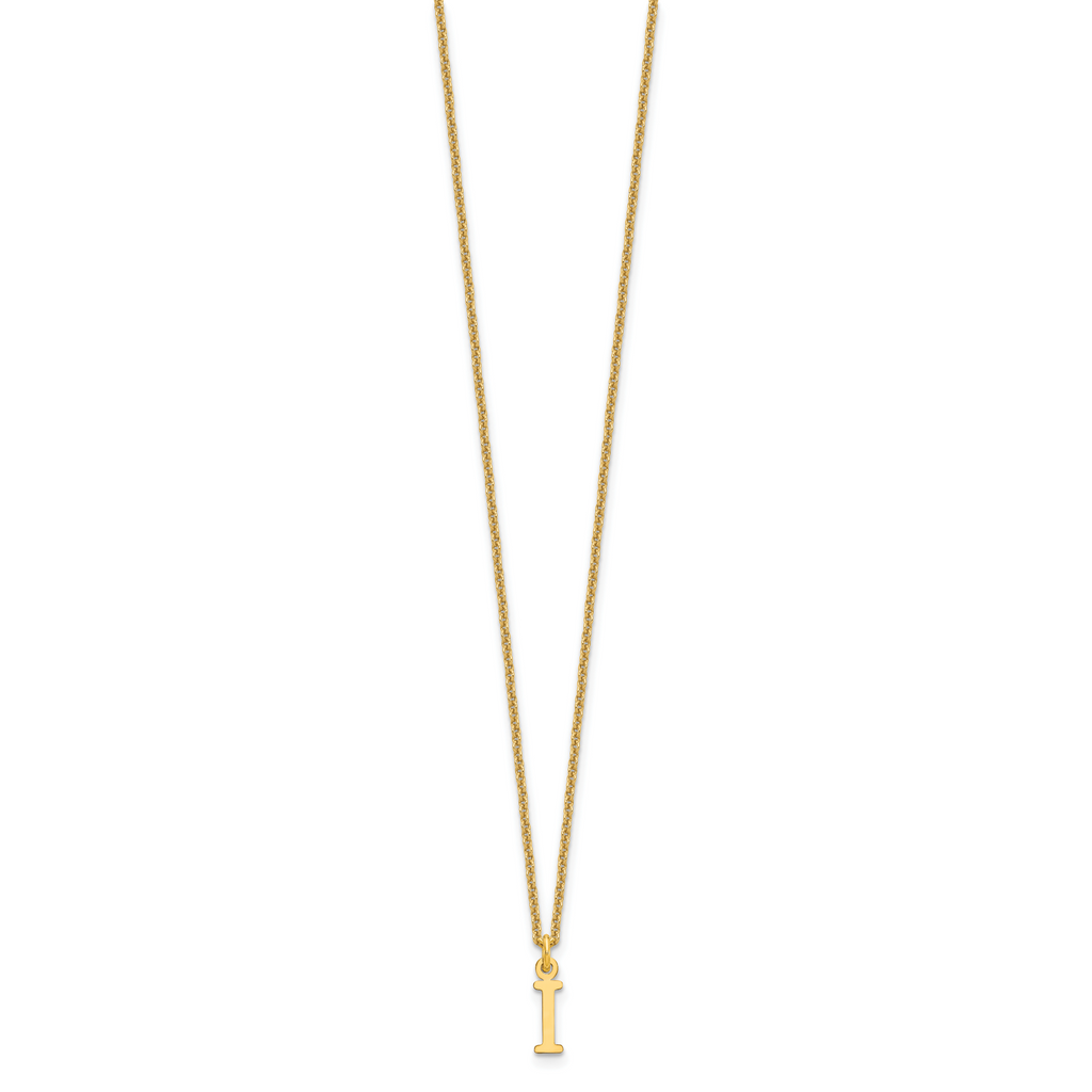 10KY Cutout Letter I Initial Necklace