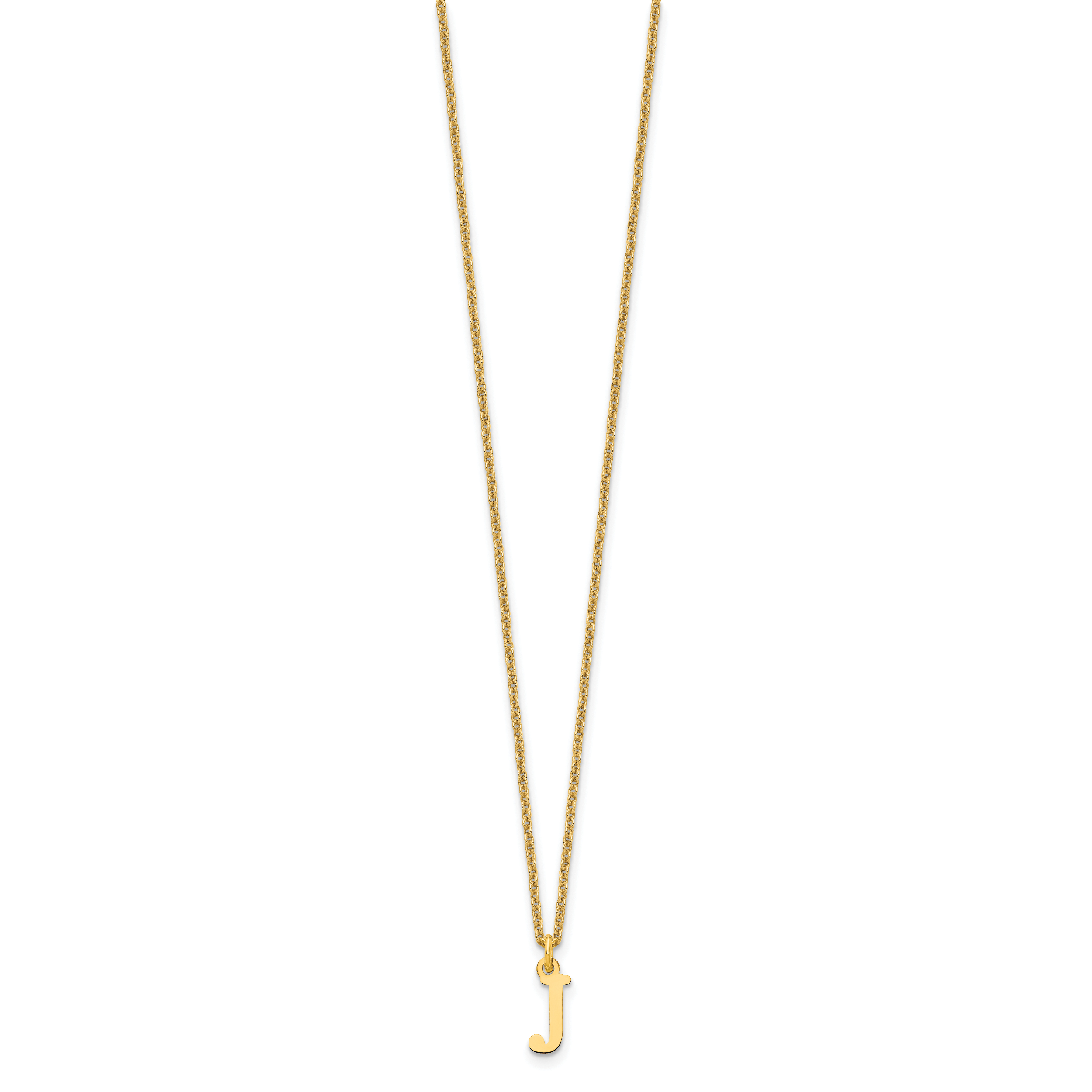 10KY Cutout Letter J Initial Necklace Secondary image