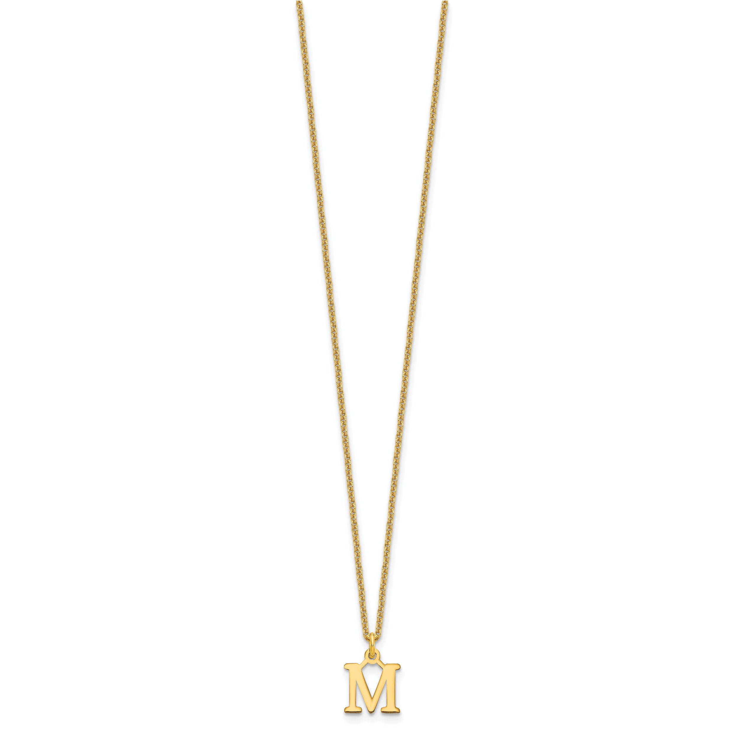 10KY Cutout Letter M Initial Necklace