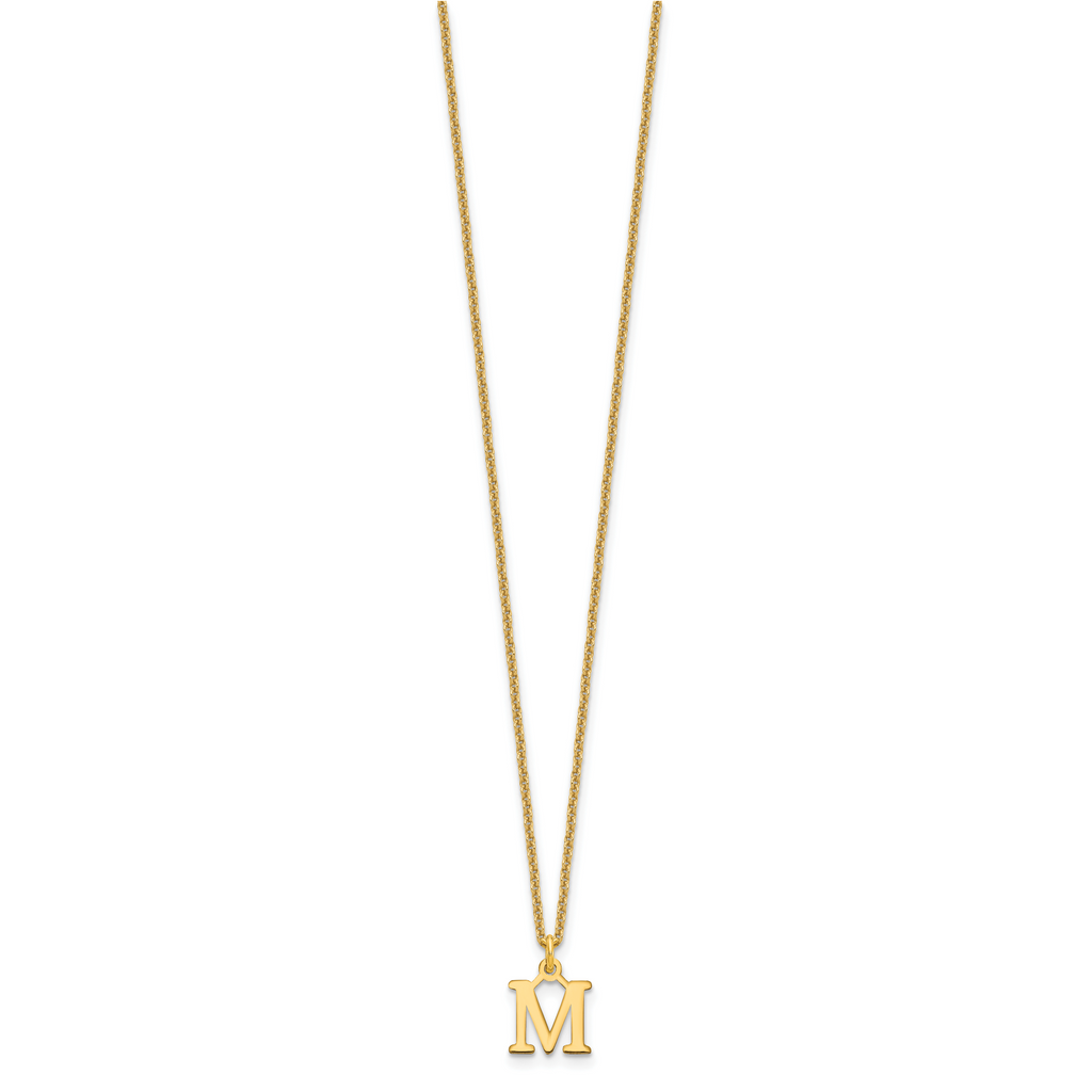 10KY Cutout Letter M Initial Necklace