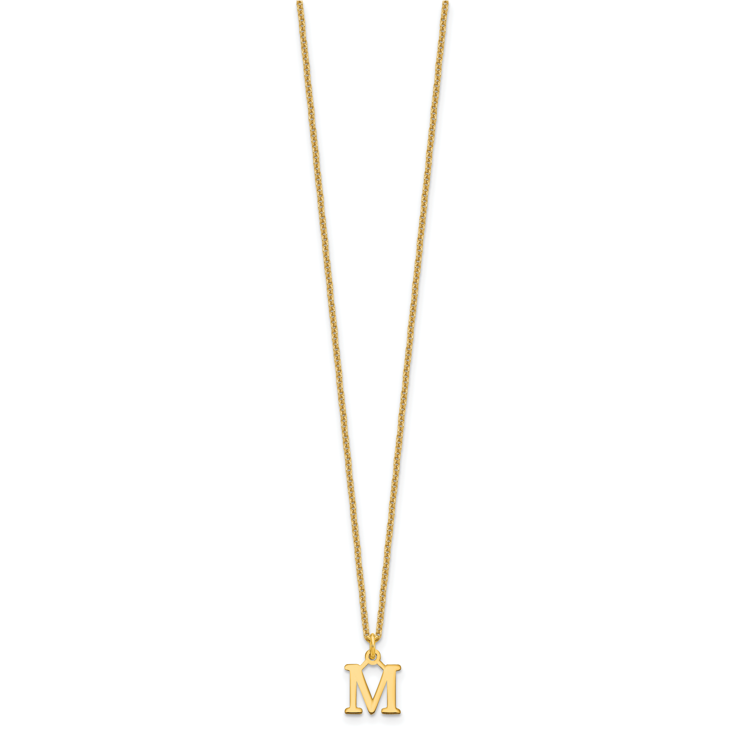 10KY Cutout Letter M Initial Necklace