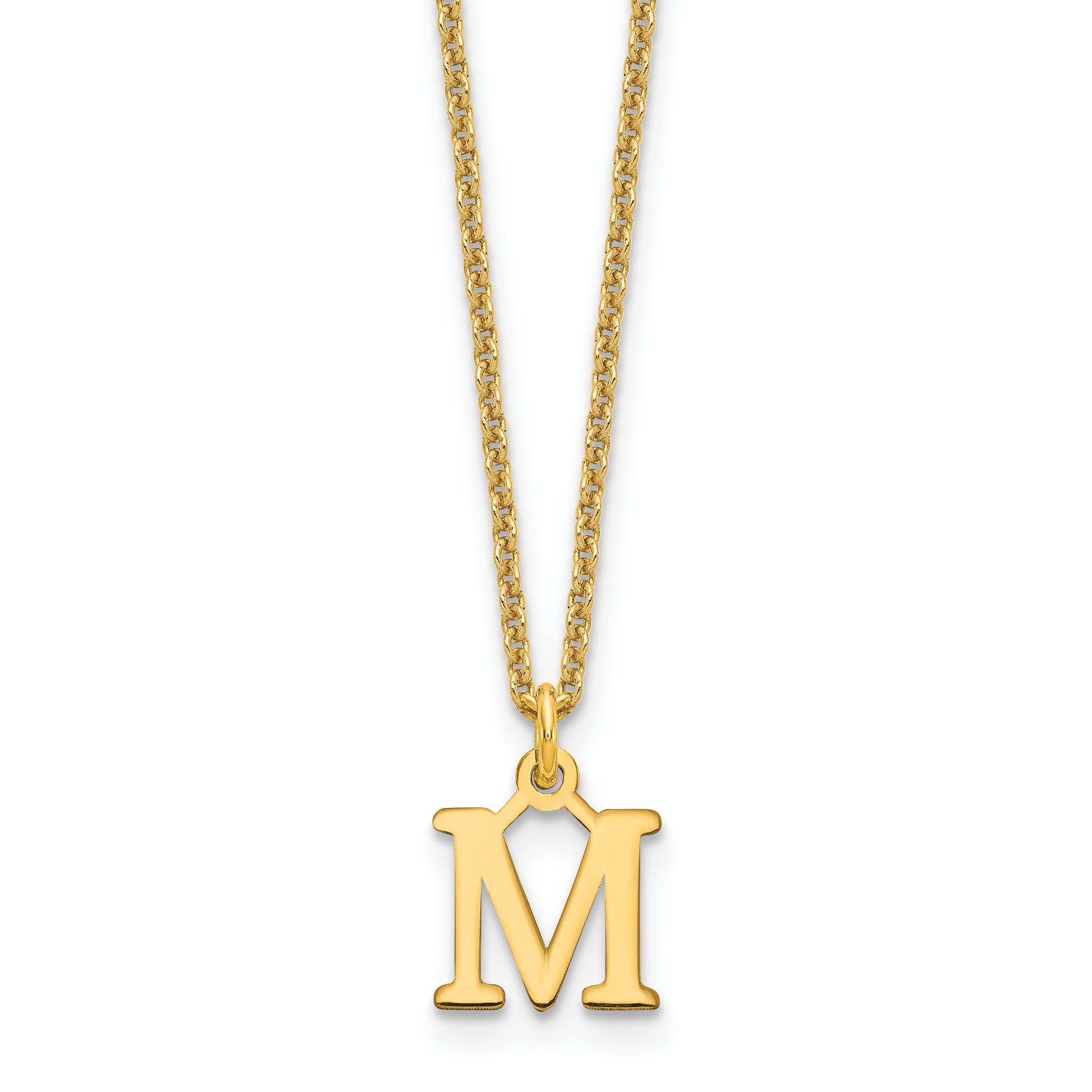 10KY Cutout Letter M Initial Necklace Main image