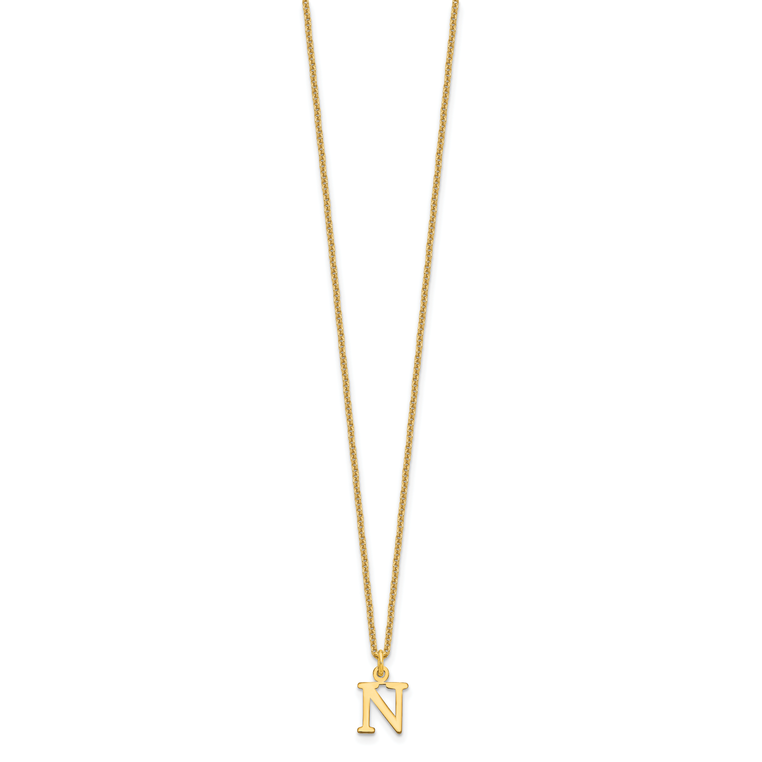 10KY Cutout Letter N Initial Necklace Secondary image