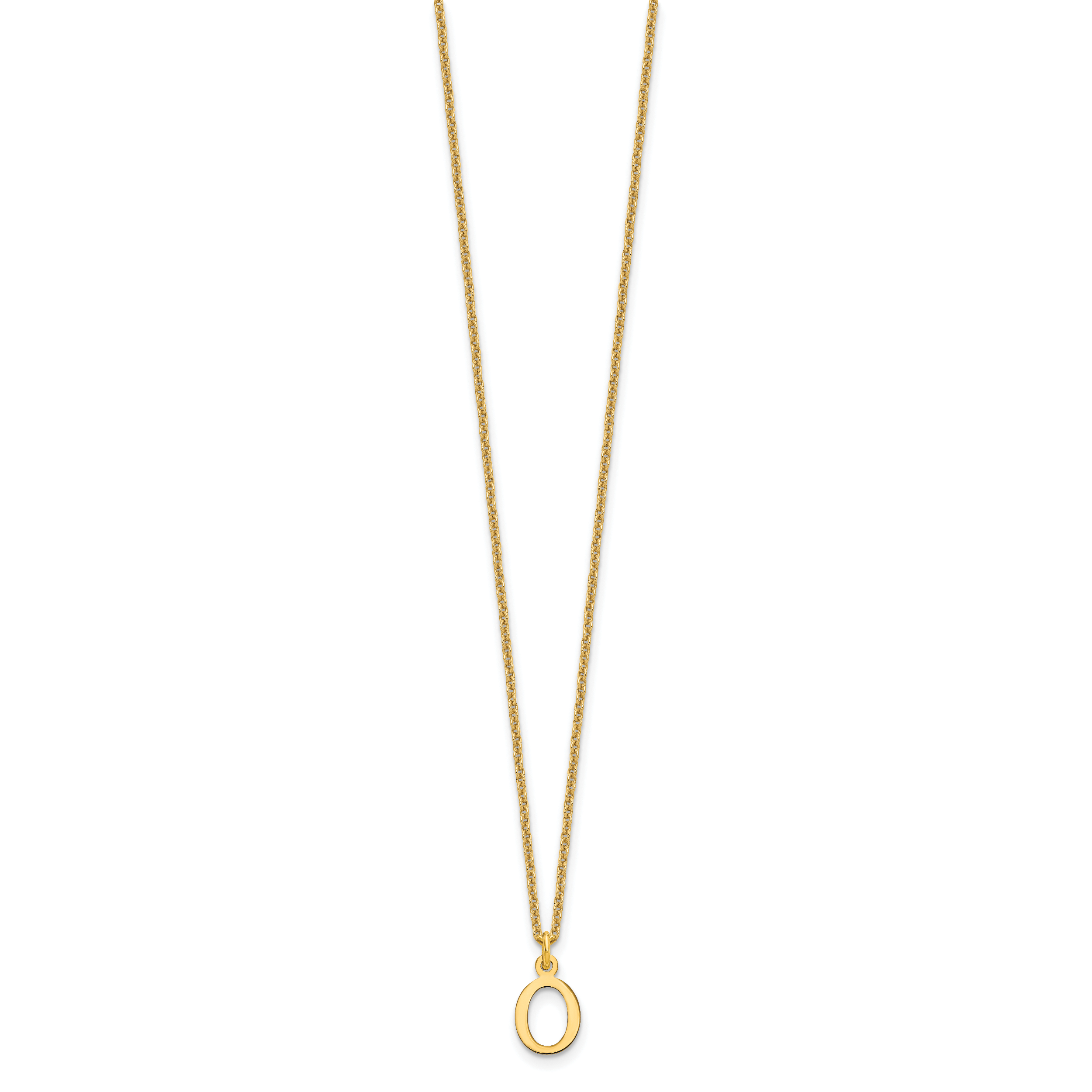 10KY Cutout Letter O Initial Necklace